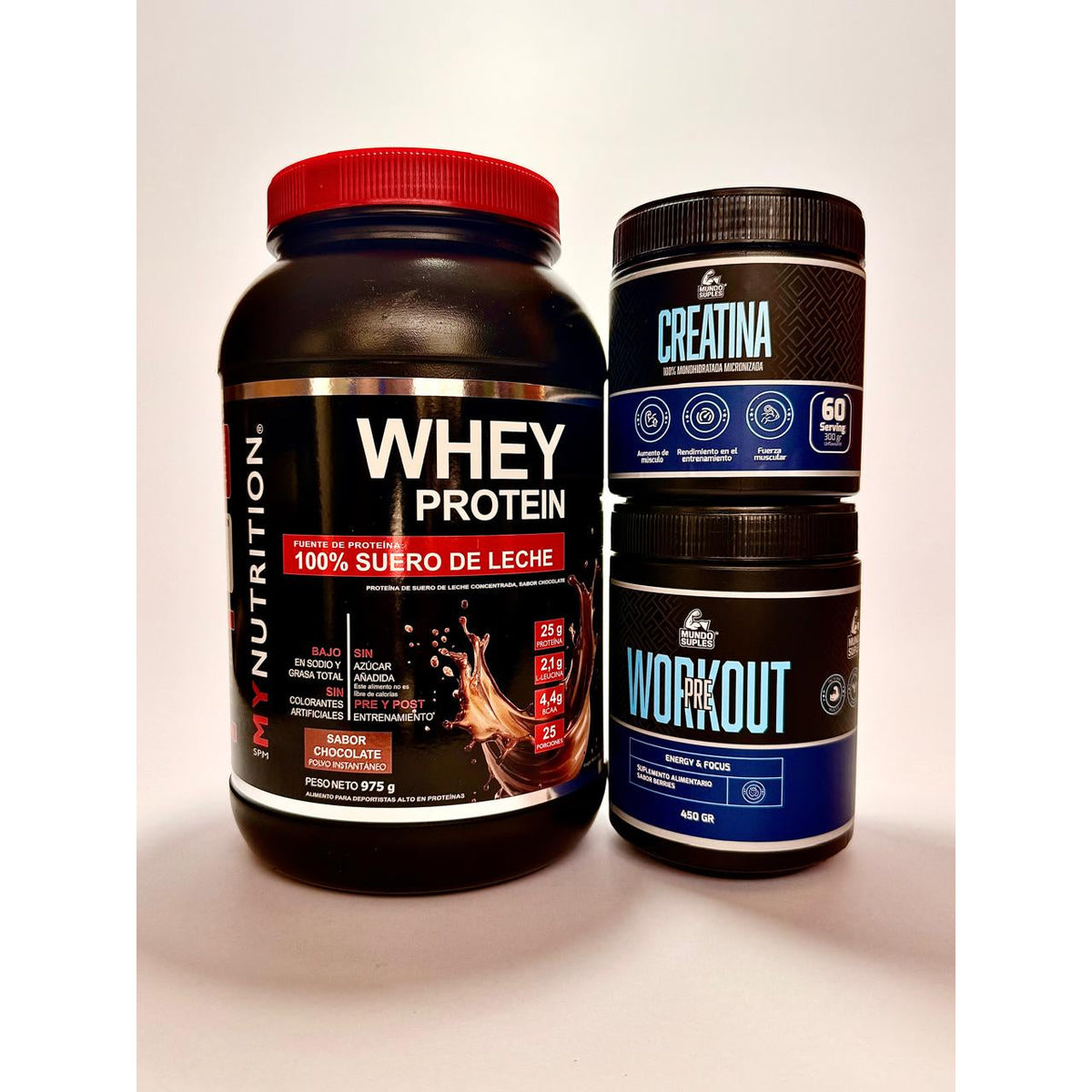 Pack Hipertrofia Explosiva - Whey Protein + Creatina + Pre Entreno