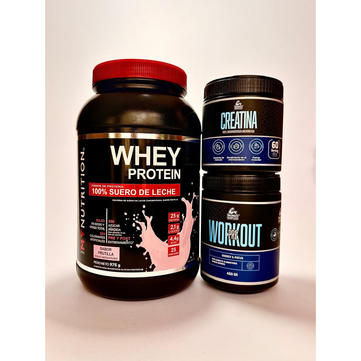 Pack Hipertrofia Explosiva - Whey Protein + Creatina + Pre Entreno