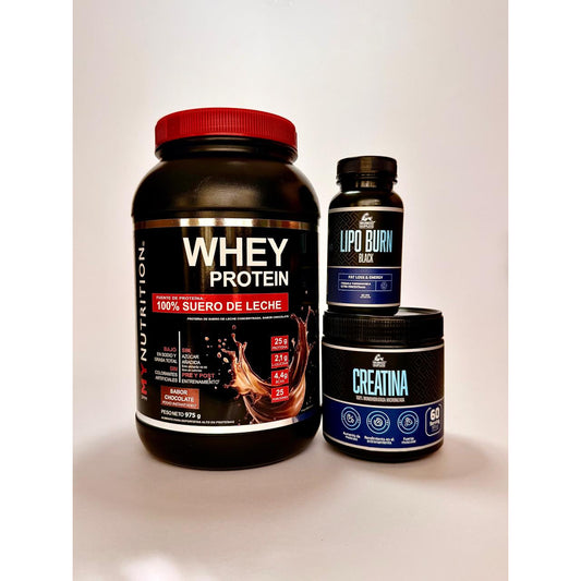 Pack Músculo Magro - Whey Protein + Creatina + Lipo Burn Black