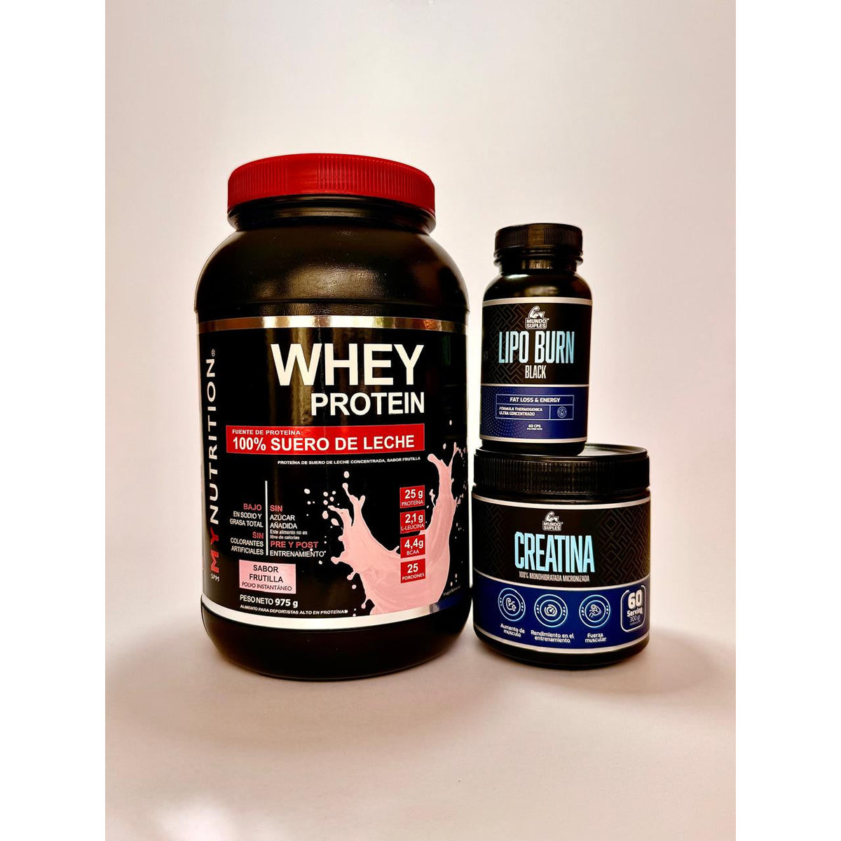 Pack Músculo Magro - Whey Protein + Creatina + Lipo Burn Black