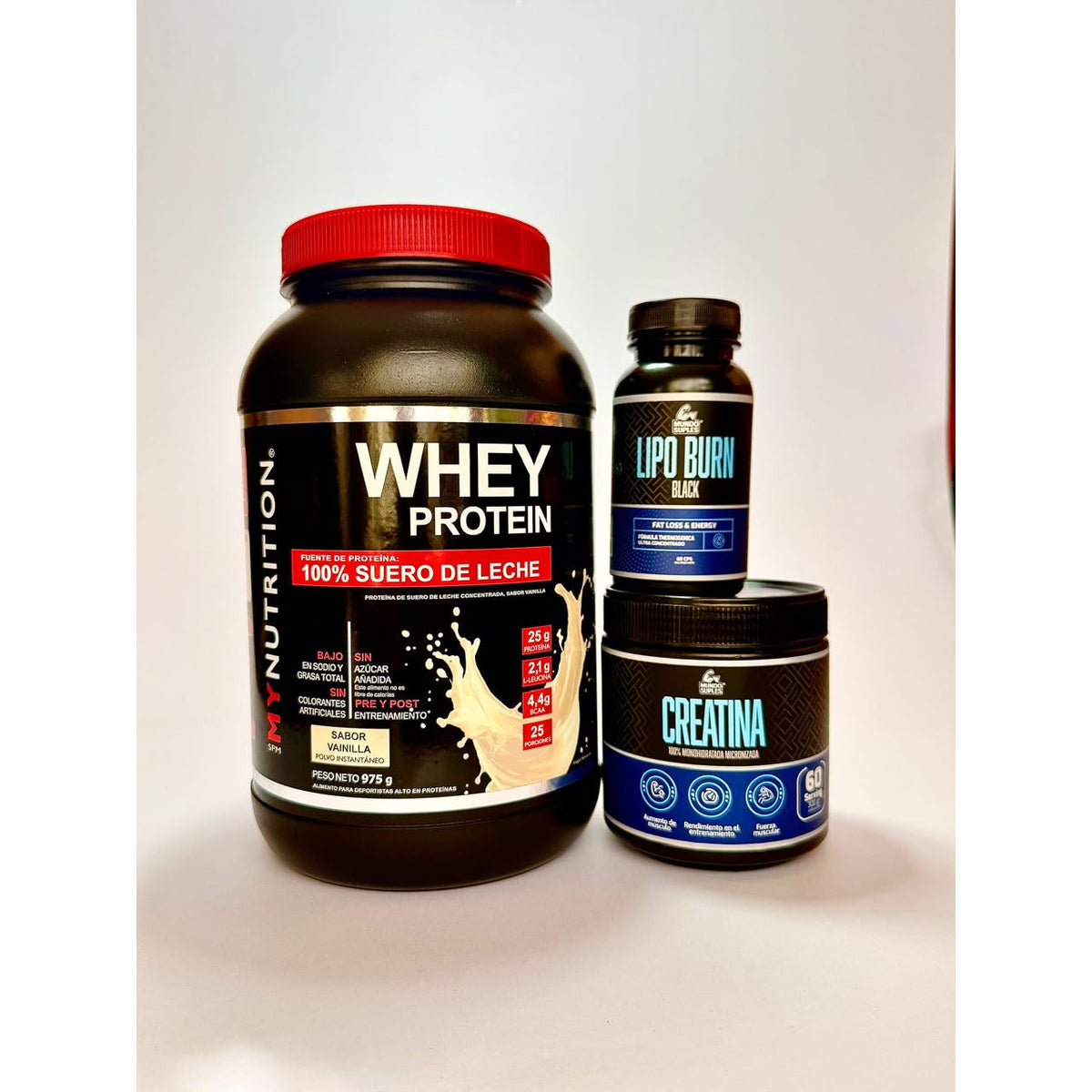Pack Músculo Magro - Whey Protein + Creatina + Lipo Burn Black