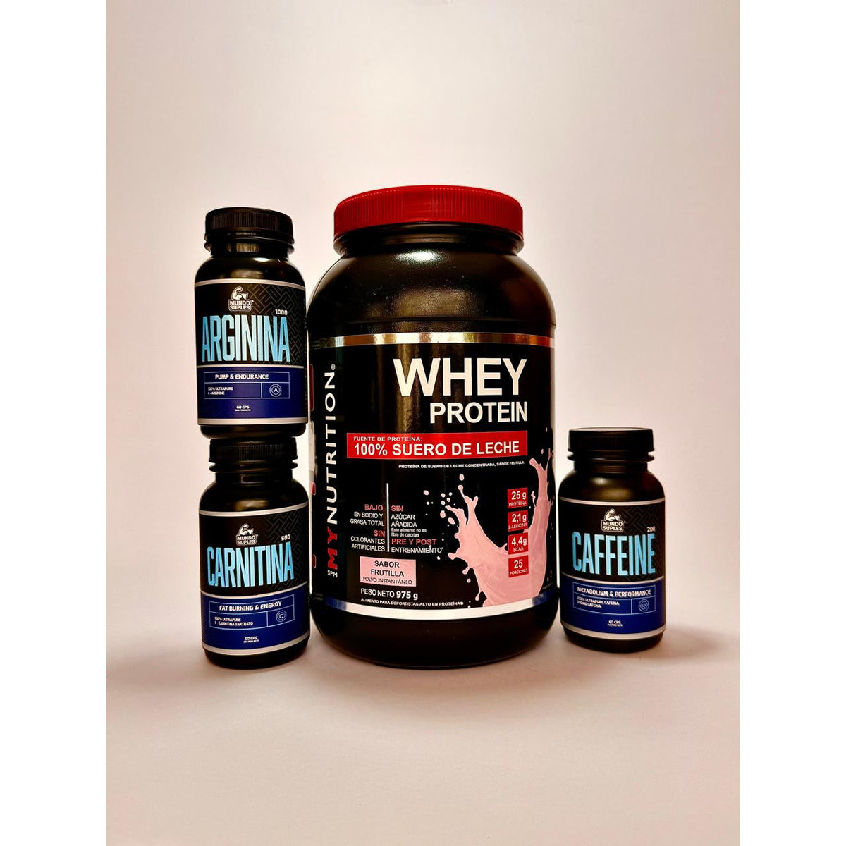 Pack Definición Muscular - Whey Protein + Cafeína + Carnitina + Arginina